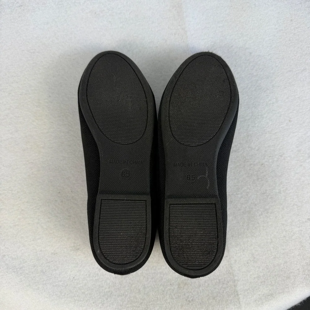 Steve Madden Sabin Black‎ Knit Fabric Slip On Loafers Flats Ballet Womens US 6.5